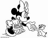 Easter Coloring Pages Disney Mouse Minnie Bunny Kids sketch template