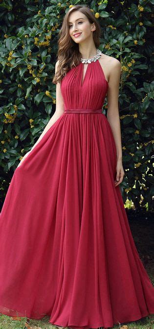 burgundy pleated halter formal evening dress 00170317 fashion dresses dresses chiffon