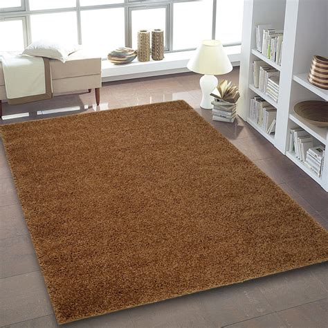 ladole rugs shaggy collection soft indoor solid area rug carpet  light brown