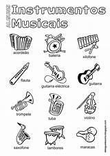 Instrumentos Musicais Musicales Música Musique Infantil Niños Atividade Preescolar Imagier Desenhar Educación 4ano 5ano Escolares Formas Deles Musicalização Trendy Coloringcity sketch template