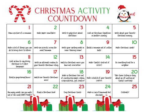 christmas countdown calendar printable  web   buildup