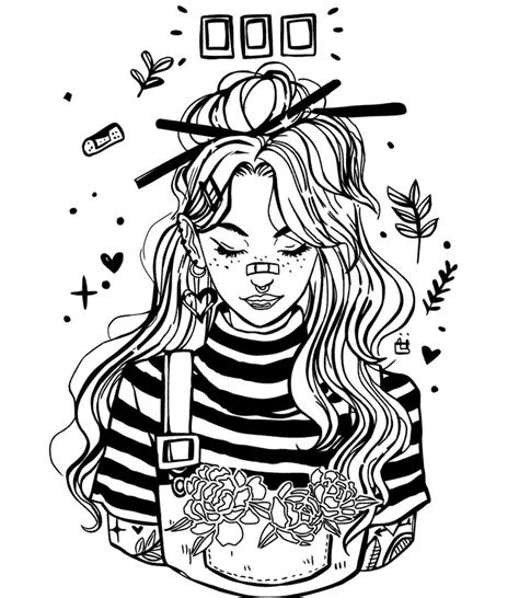 super aesthetic girl coloring page cute coloring pages coloring