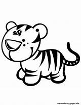 Tiger Coloring Baby Clipart Pages Cub Kids Cartoon Cute Tigers Printable Kindergarten Cubs Clip Cliparts Color Simple Websites Collection Animal sketch template