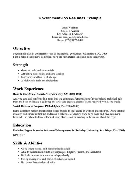 government job resumes  image simple resume examples  jobs
