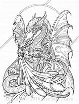 Coloring Pages Dragon Mandala Book Lineart Adult Books Deviantart Colouring Choose Board Uploaded User sketch template