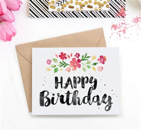 printable birthday card   happy birthday card cute etsy