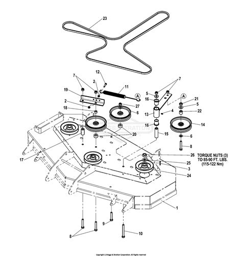 simplicity   mower deck parts diagram    mower deck pulleys belts