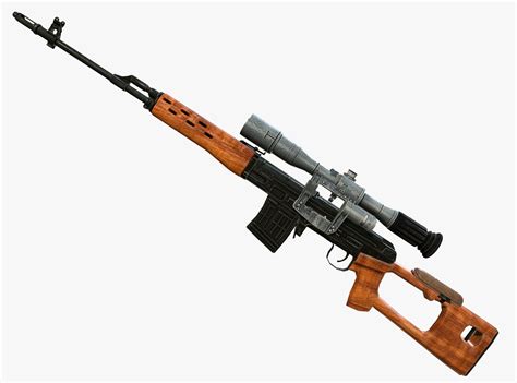 poly svd dragunov sniper rifle model cgtrader