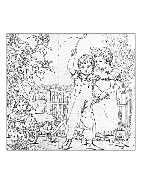 vintage coloring pages  adults charles davis coloring pages