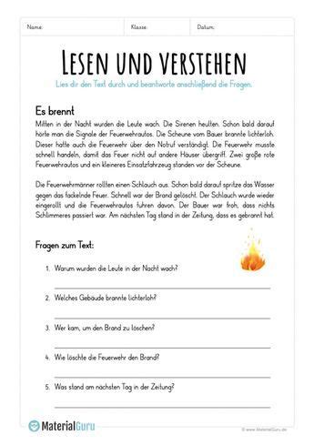 lesen und verstehen unterricht lesen deutsch lernen