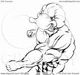 Aggressive Punching Duck Atstockillustration sketch template