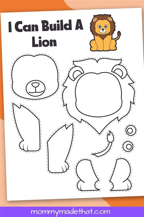 printable lion craft template