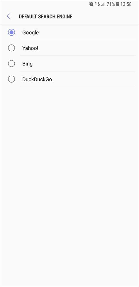 samsung internet lets you choose duckduckgo as your default search engine android