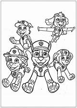 Patrol Paw Coloring Pages Kids Group Justcolor sketch template