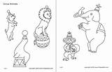 Circus Animals Printable Coloring Pages Templates Lion Firstpalette Animal Color Monkey Activities Kids Elephant sketch template