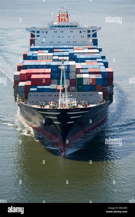 front view  cargo ship stock photo alamy