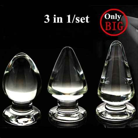 Buy 3 Pcs Set Hot Sale Huge Large Glass Anal Plug Anus