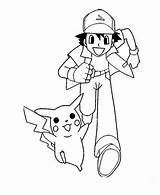 Ash Coloring Pikachu Pokemon Ketchum Kids Pages Getcolorings Template sketch template