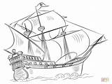 Coloring Pirate Ship Pages Printable Drawing sketch template