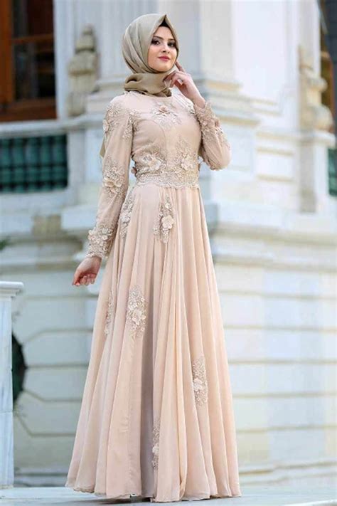 model gamis brokat  pesta pernikahan gaya hijab gaun formal