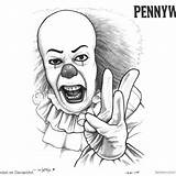 Pennywise Clown sketch template