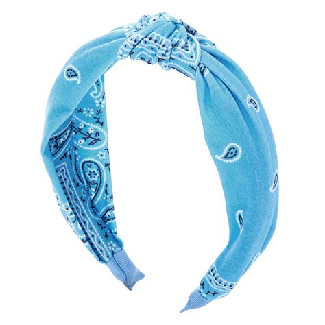 bandana knotted headband light blue icing  blue headband girls