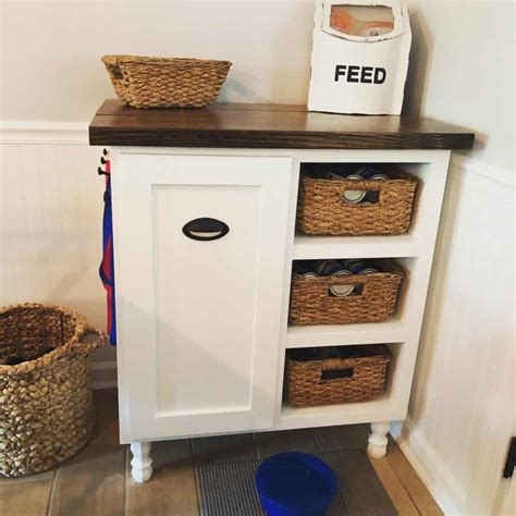 diy dog food station dog food storage cabinet   frugal house