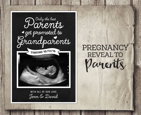 pregnancy reveal  parents printable pregnancy announcement etsy