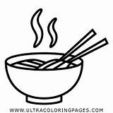 Sopa Noodle Chopsticks Tallarines Página Ultracoloringpages sketch template