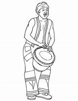African Coloring Pages Culture Drum Playing Musician Djembe Kids Template Print Color Templates Getcolorings Sketch sketch template