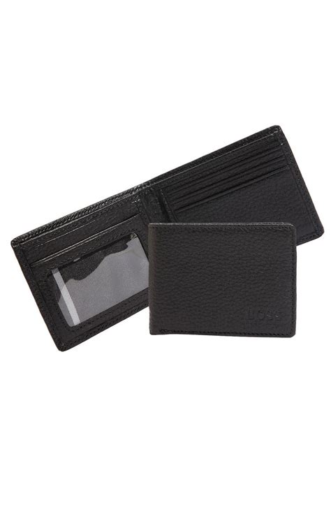 boss leather bifold wallet  id window nordstrom