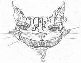 Cat Coloring Cheshire Evil Pages Template sketch template