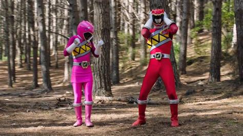 power rangers dino charge ep 1 clip red and pink s first transformation power rangers dino