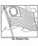 Flag American First Coloring Pages Color 13 Colonies Printable Patriotic History Revolution Drawing Flags Print Stars Kids Preschool Clipart Vector sketch template