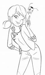Miraculous Pages Marinette Ladybug Coloring Template Cartoon sketch template