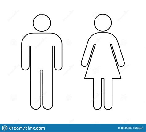 Outline Male And Female Symbol Stock Vector Illustration