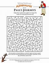 Crossword Paul Bible Kids Puzzle Journey Journeys Mazes Maze Missionary Puzzles Activities Sunday School Worksheets Coloring Apostle Printable Pauls Christian sketch template