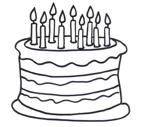 birthday cakes simple birthday cake coloring page