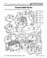 Coloring Subtraction Pages Regrouping Grade Digit Sea Worksheets Addition Math Under Color Sheet Fun 3rd Printable Second Scholastic Sketchite 2nd sketch template