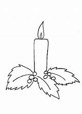Pages Coloring Candle Christmas Drawings Candles Noël Coloriage sketch template