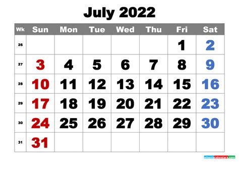 july  calendar templates  word excel   july