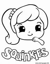 Coloring Pages Cute Girl Girls Printable Squinkies Face Girly Kids Print Things Clipart Easy Little Baby Color Cartoon Drawing Animal sketch template