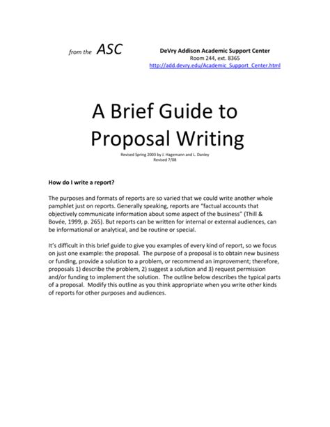 guide  proposal writing