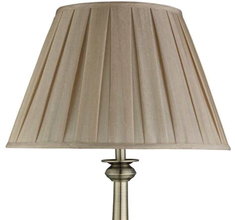Traditional Antique Brass Table Lamp With Pleated Mink Shade 4023ab
