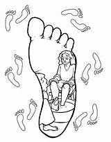 Feet Coloring Pages Jesus Disciples Washes Foot His Happy Bible Kids Washing Activity Little Childrens Children Washed School Sunday Word sketch template