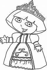 Dora Printable Coloring Pages Princess Explorer Online Print Interactive Thinknoodles Getcolorings Games Color Template Getdrawings Pdf sketch template