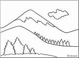 Coloring Mountain Pages Drawing Landforms Plateau Landform Range Mountains Sheets Clipart Printable Landscape Sketch Simple Valley Mount Kids Color Geography sketch template