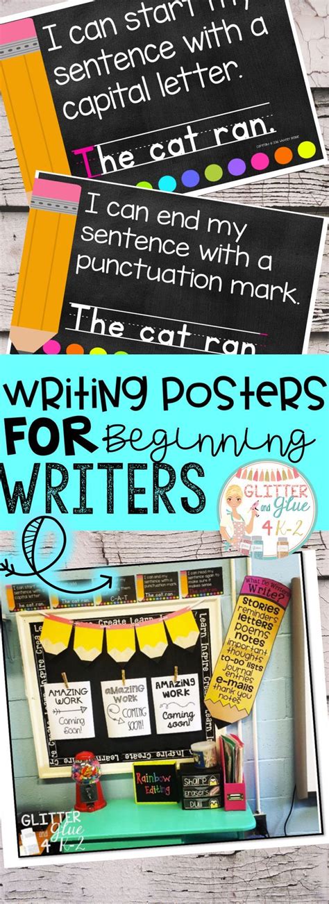 writing posters  beginning writers writing center kindergarten