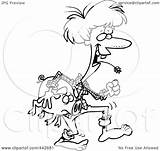 Hillbilly Pig Carrying Female Clip Outline Illustration Cartoon Royalty Toonaday Rf Clipart Line Regarding Notes sketch template