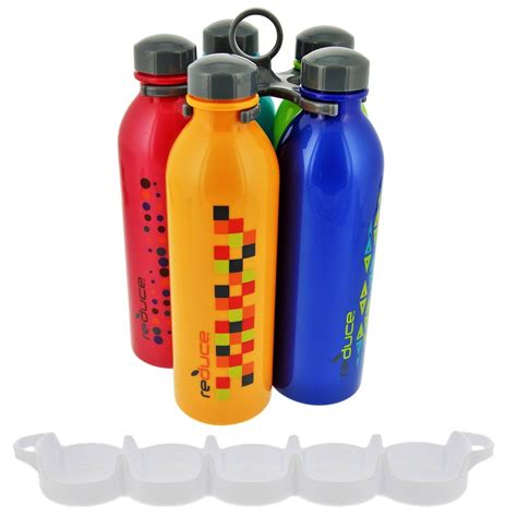 reduce waterweek molecule reusable water bottle set  carry carousel oz  pack